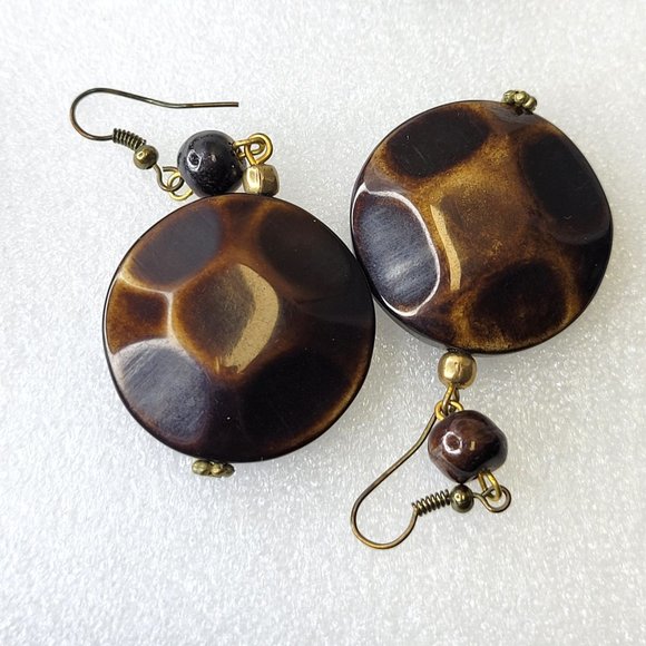 Wood Inspired Earrings - 4 Pairs of Small Light Elegant Boho Earrings - Picture 15 of 15